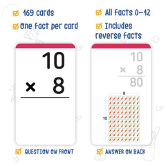 Merka Math Flash Cards color-coded set supports quick fact recall.