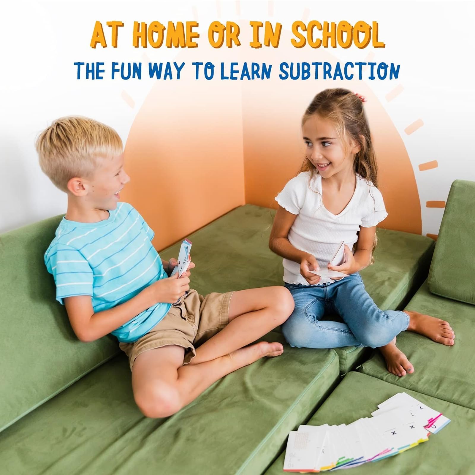 Homeschool activity with Merka Math Flash Cards supporting flexible study.