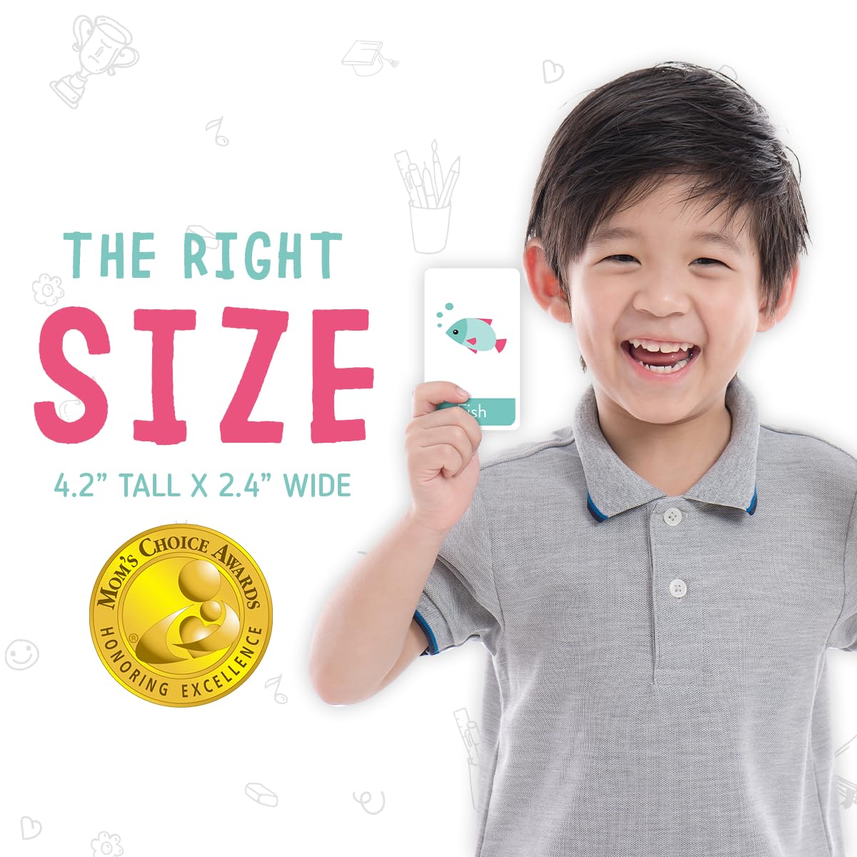 Double-sided Merka cards maximize learning content in one compact pack.