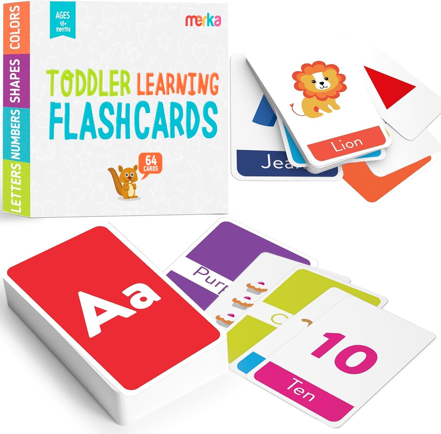 Merka Toddler Flash Cards with interactive alphabet visuals for early recognition.