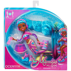 MERMAID HIGH Oceanna sporty tail showcases bold patterns for active pretend play.