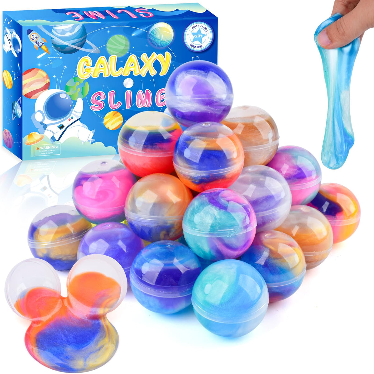 MERMAIDSLIME Galaxy Slime Ball collection with eight colors for creative sensory play.