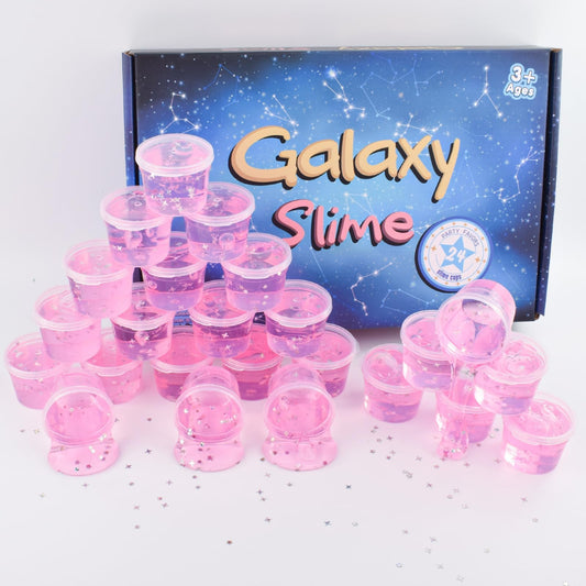 MermaidSlime galaxy stars slime container showcasing vibrant color and mess-free storage.