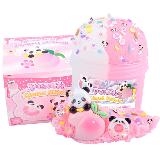 MERMAIDSLIME pink peach cloud slime kit for kids, vibrant cloud slime in peach and white