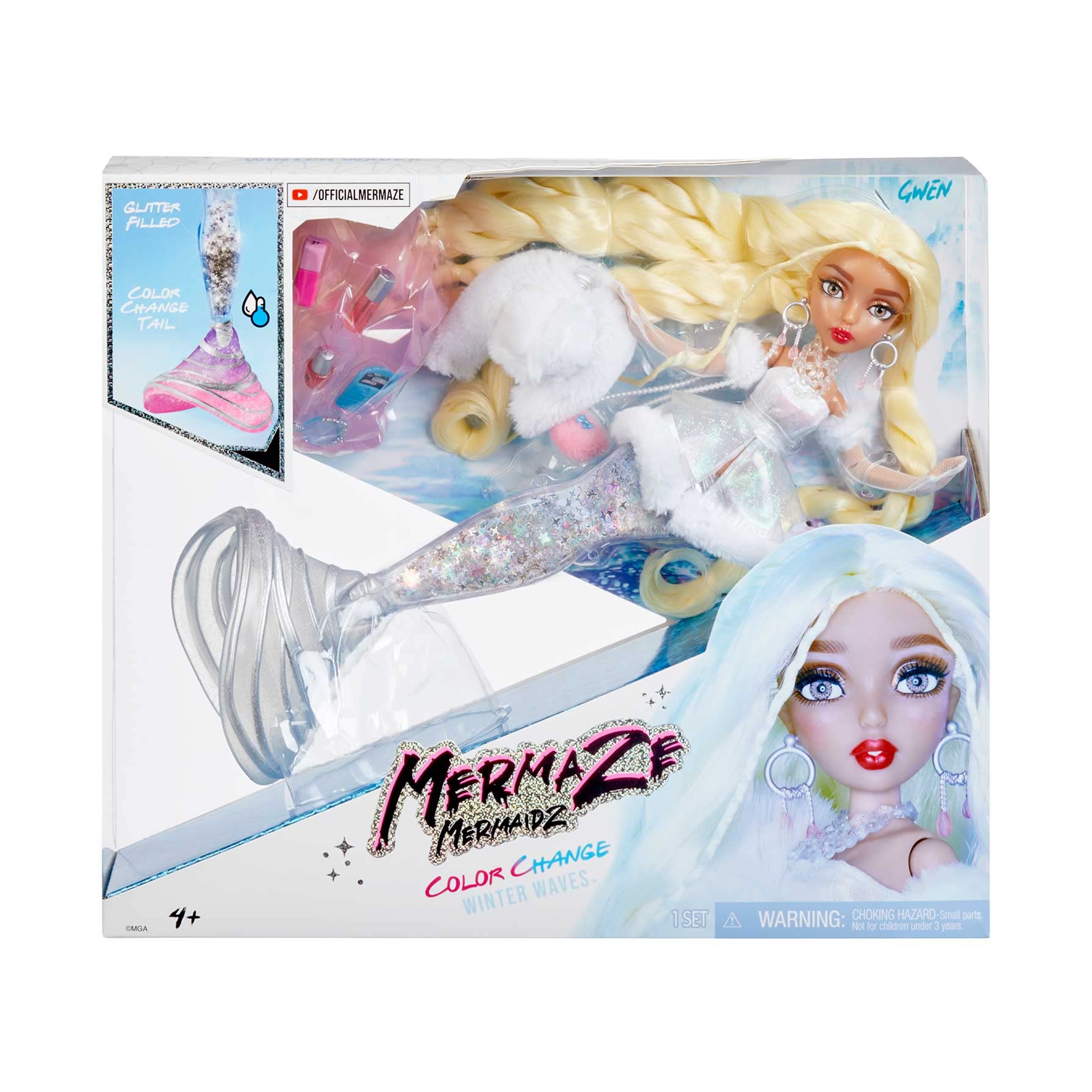Gwen with glitter-hair and tendrils ideal for collectible display and posing.