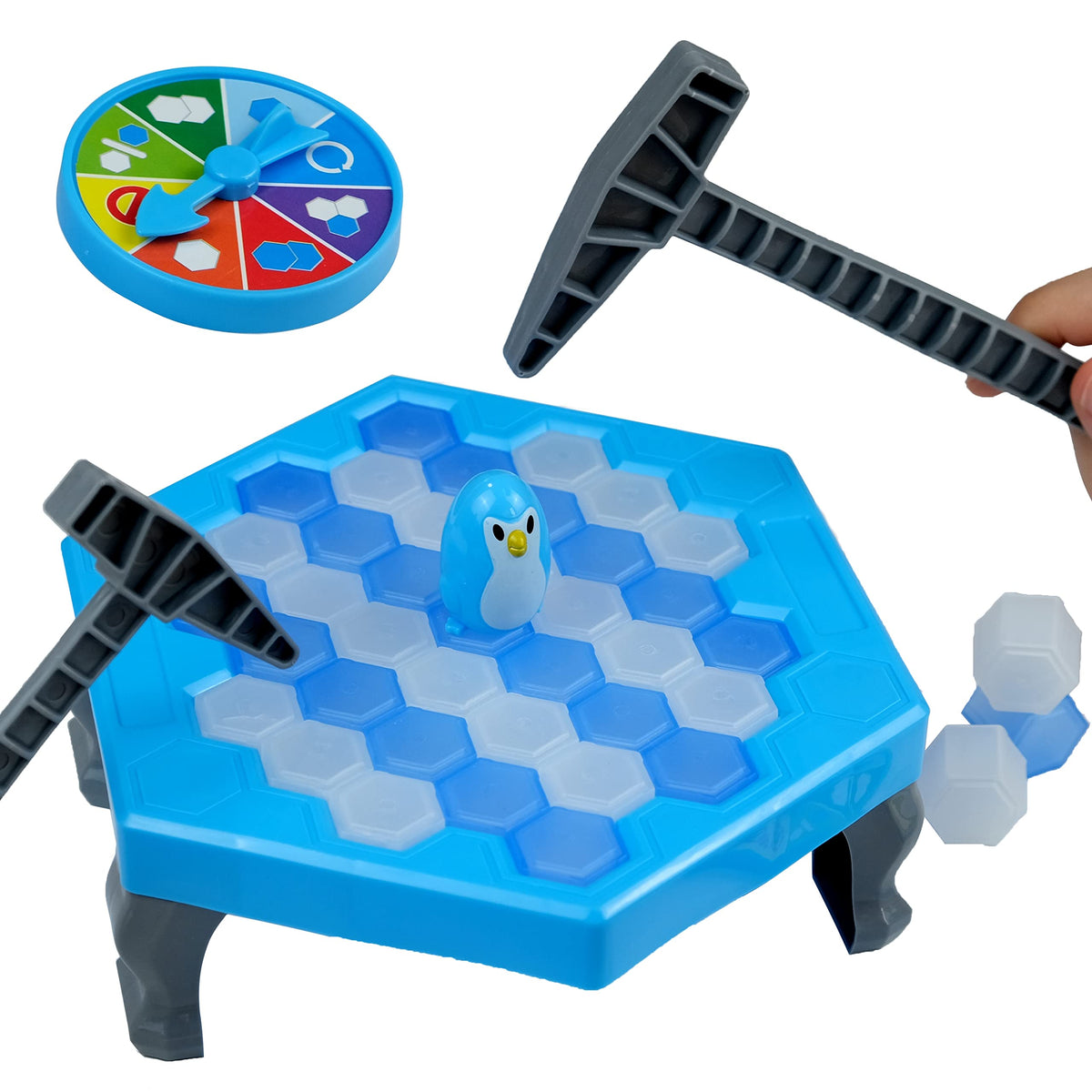 Meroqeel Save Penguin Break Ice: penguin perched on ice for a fun turn-taking challenge.