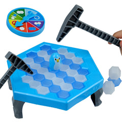 Meroqeel Save Penguin Break Ice: penguin perched on ice for a fun turn-taking challenge.