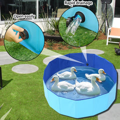 Merrisport blue hard plastic foldable pond ideal for indoor outdoor use