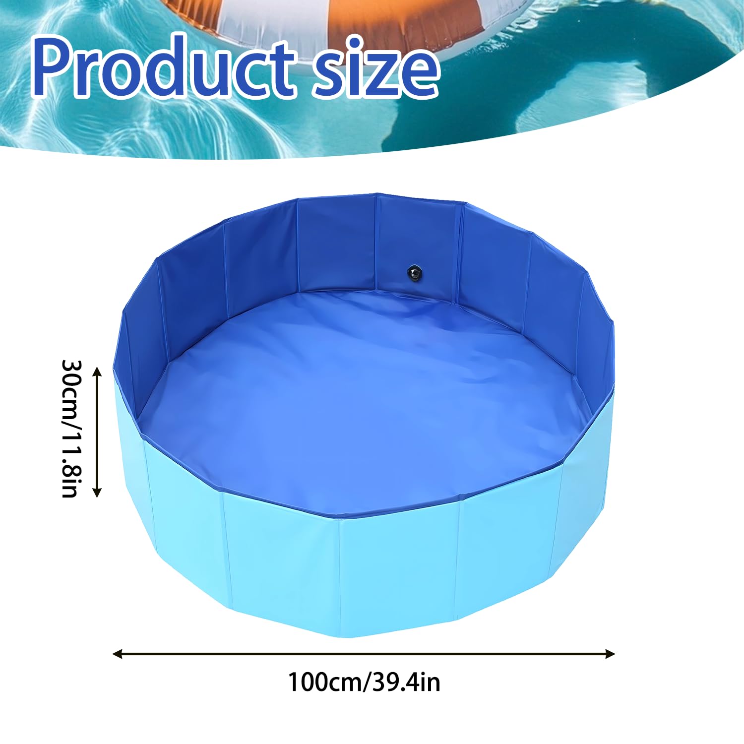 Merrisport duck pool with drain plug for quick water release and cleaning