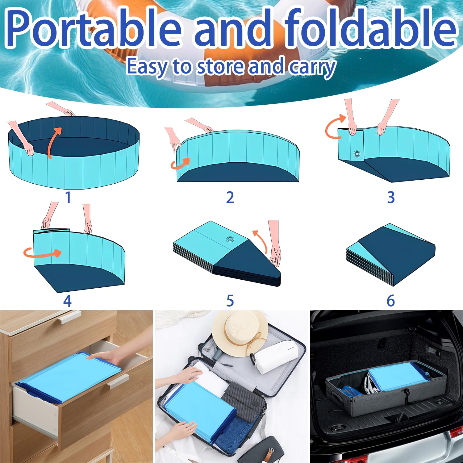 Merrisport extra-tough PVC pool with reinforced bottom for durability