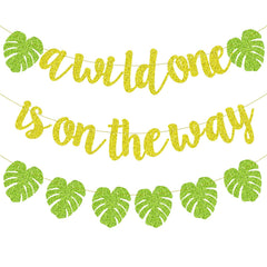 Merriva wild one banner letters illuminate walls for a vibrant photo backdrop.