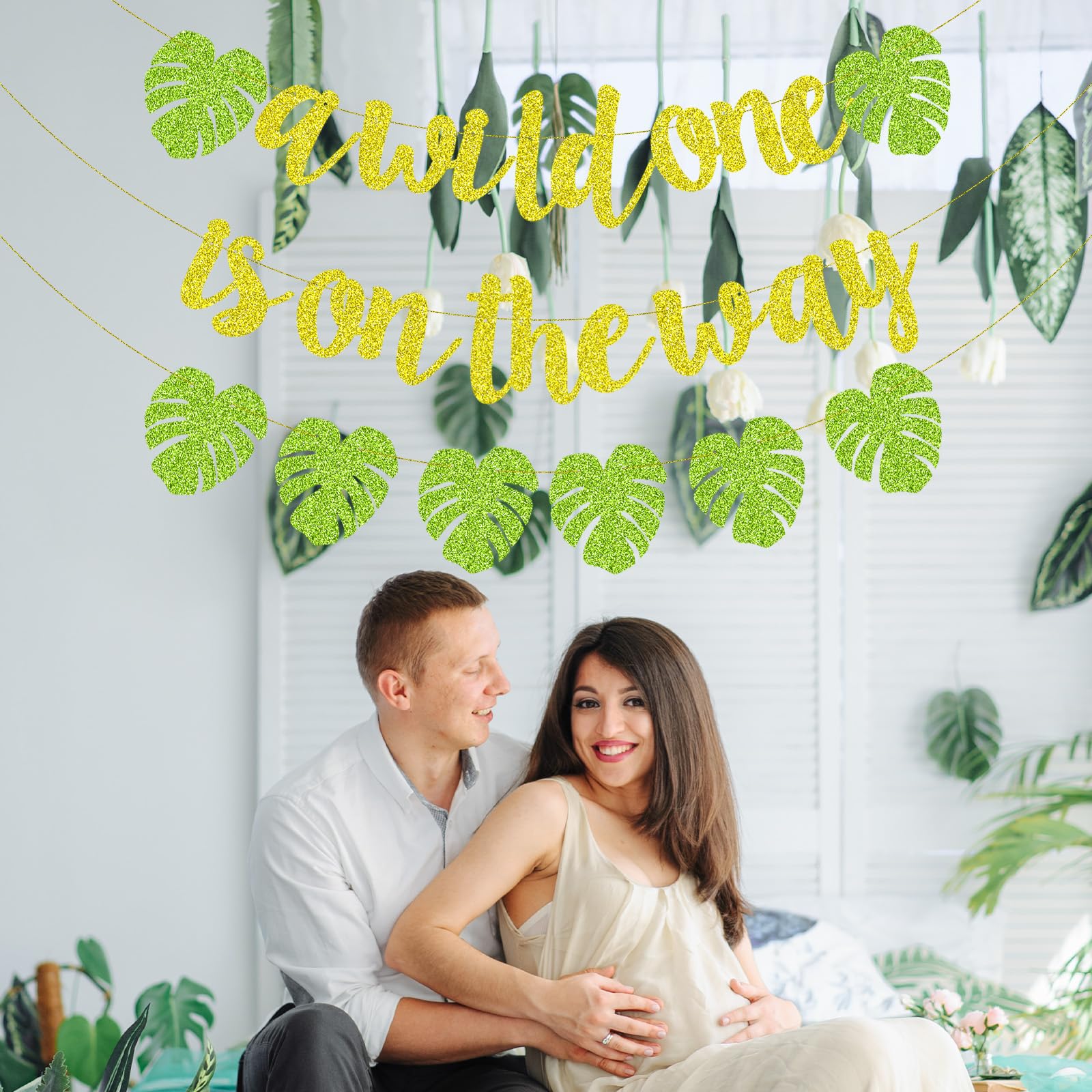Merriva glitter cardstock letters shine under light for festive photos.