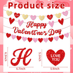 Merriva Valentines Heart Garland adds romantic accents for walls and mantels.