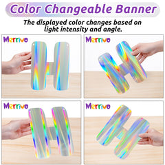 Merrivo Holographic banner shine catches light for stunning decor.