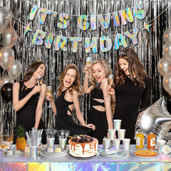Merrivo It's Giving Birthday banner adds festive decor to any party setup.