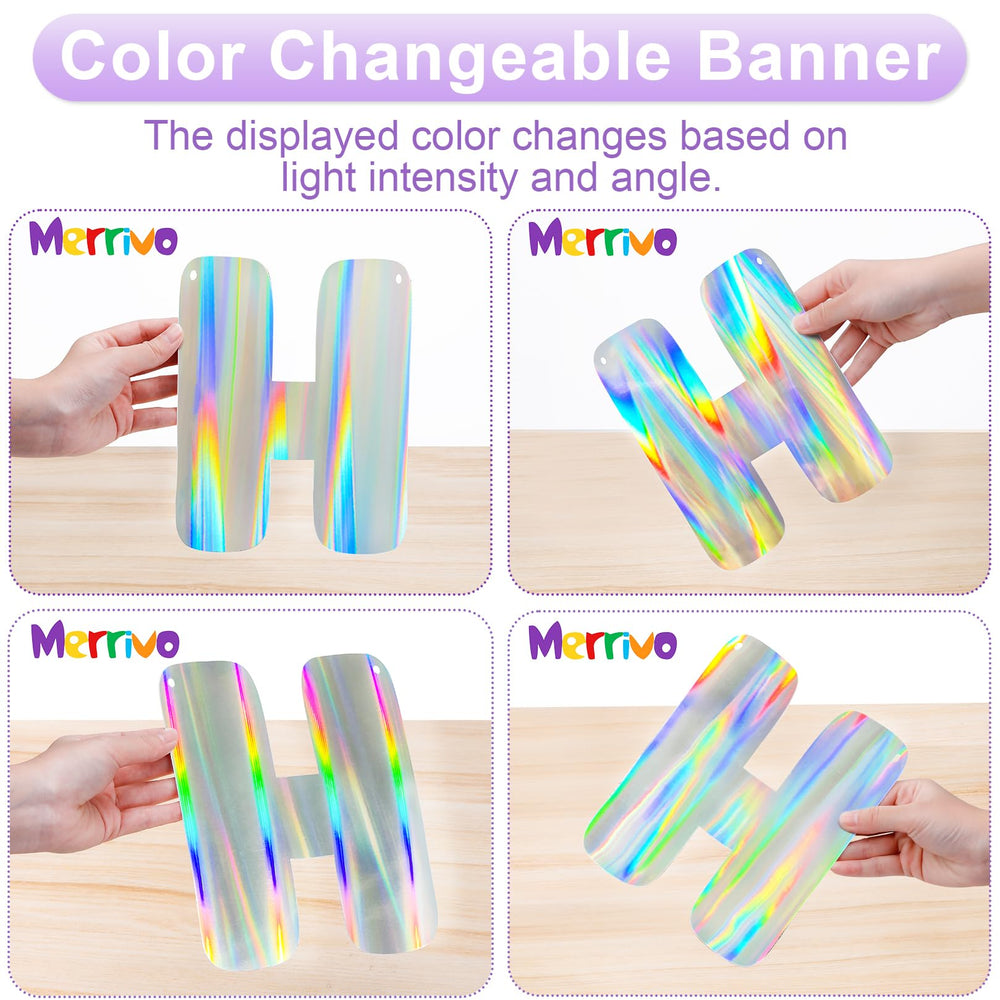 Merrivo It's Giving Birthday banner uses pre-installed ribbons for stable display.