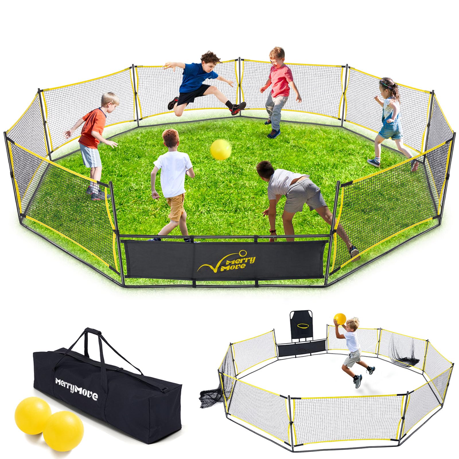 MerryMove Gaga Ball Pit 15ft diameter enables expansive active outdoor play