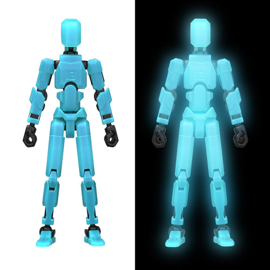 MerryXD T13 figure with glow pose demonstrating full articulation for dynamic photos