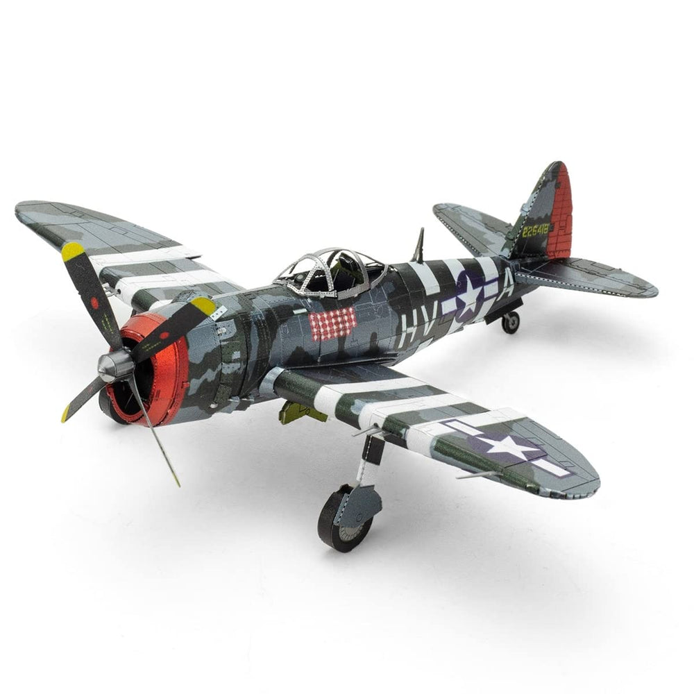 Metal Earth P-47 Thunderbolt kit parts ready to clip for easy assembly