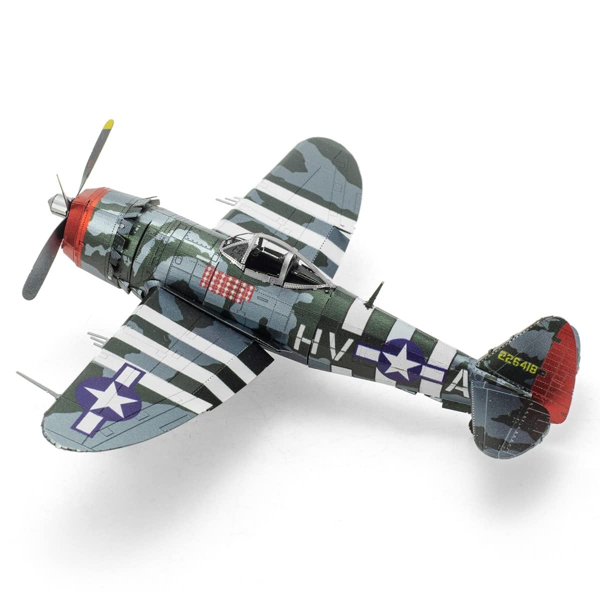 Detailed etched detail on Metal Earth P-47 Thunderbolt metal sheet