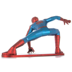 Metal Earth Spider-Man 3D model kit instruction-guide guiding step-by-step assembly.