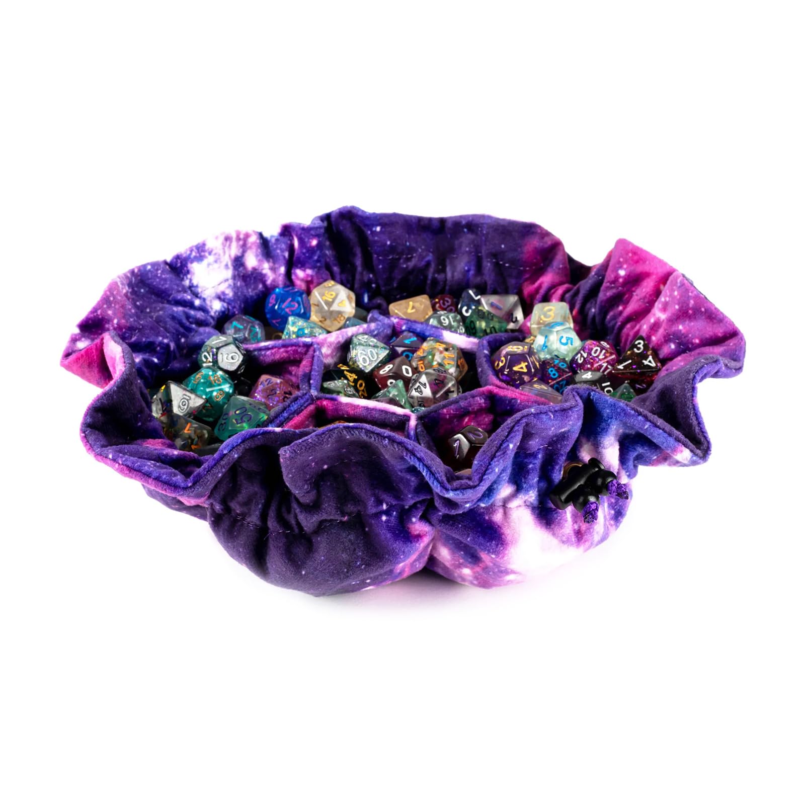 Gift-ready FanRoll Nebula velvet dice bag for tabletop gamers