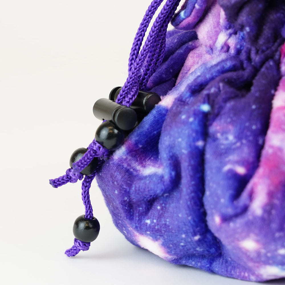 Stitching detail on Metallic Dice Games FanRoll Nebula bag for durability