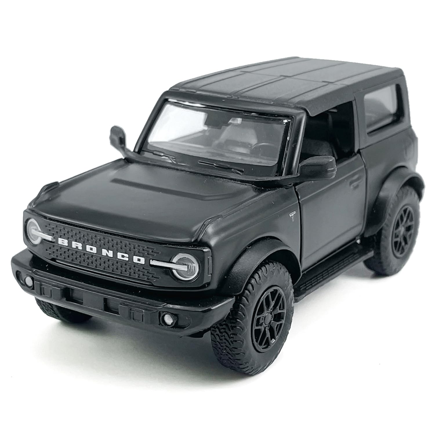 Metanyl Bronco 1:36 door-open view highlights detailed interior for display.