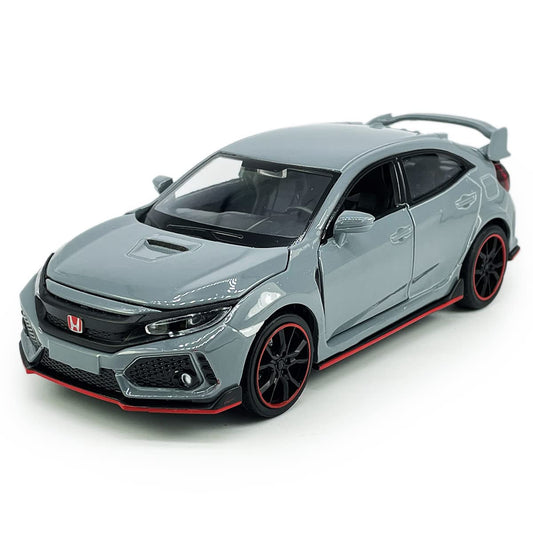 Metanyl Civic Type R diecast toy car with pull-back action and front-access opening doors.