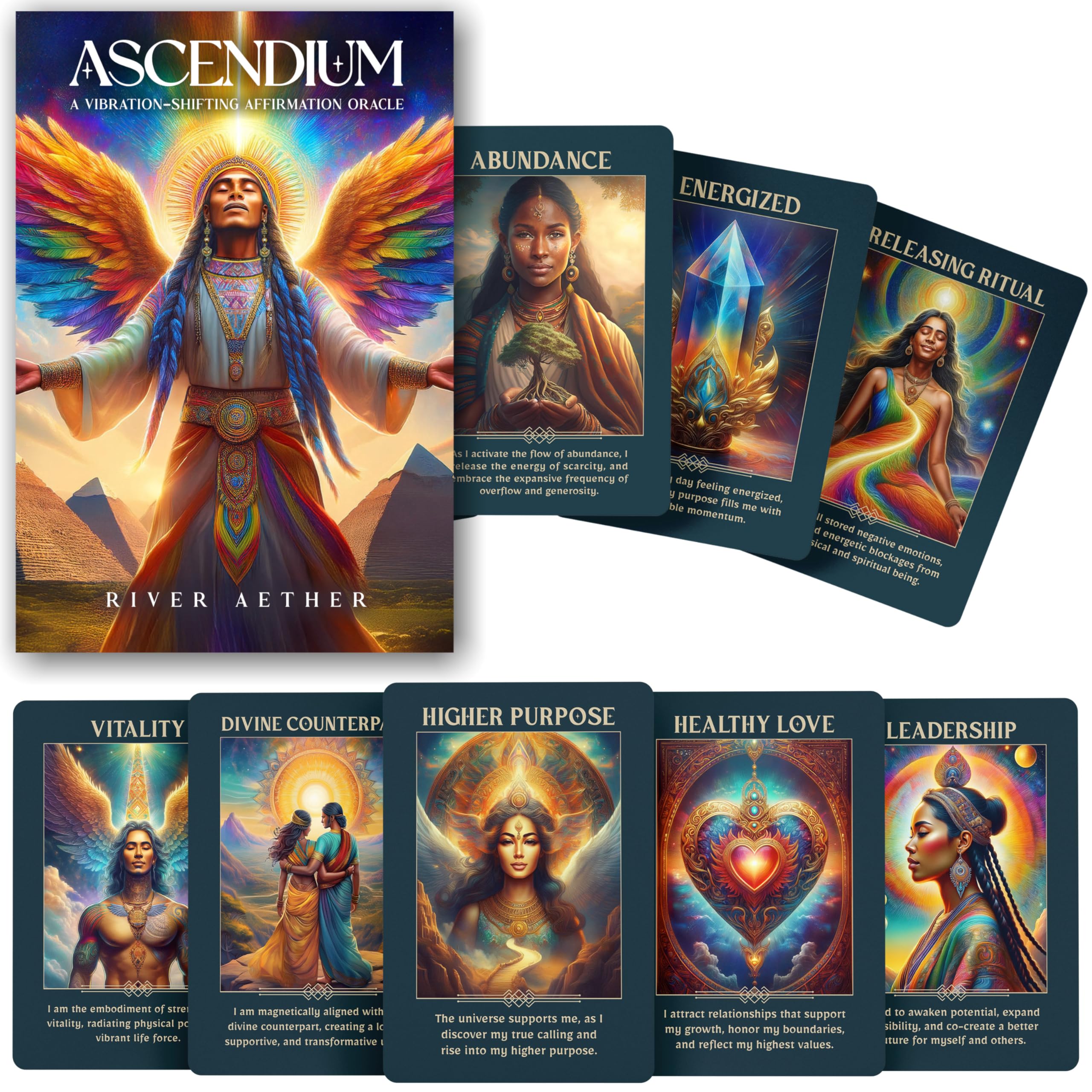 Metaphoracle Ascendium deck of 77 cards for daily guidance and uplifting affirmations.