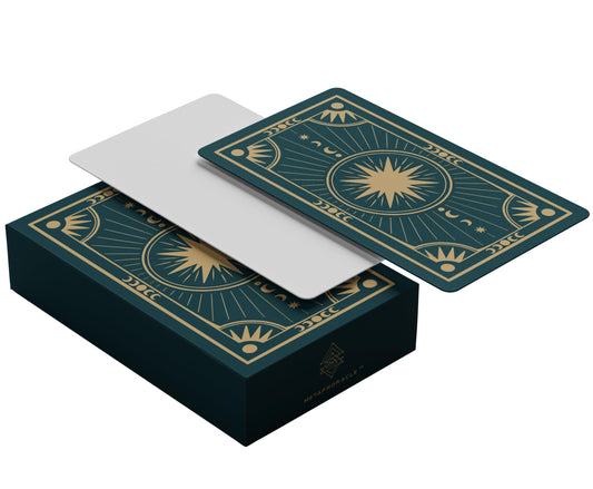 Metaphoracle blank back design for personalized journaling and divination practice.