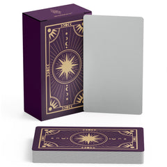 Metaphoracle Create Your Own Oracle Cards front featuring celestial sunburst for personalized readings.
