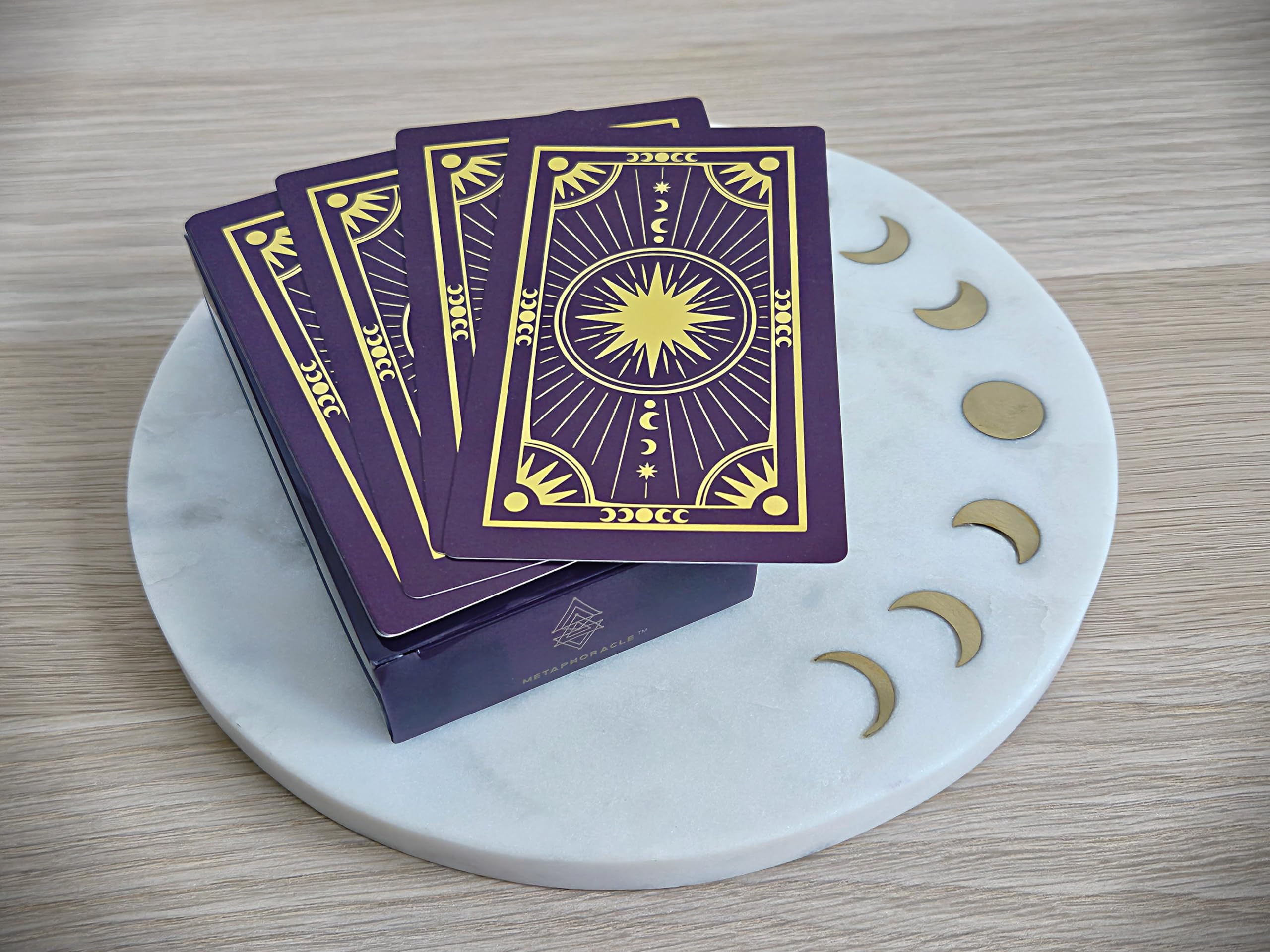 Metaphoracle standard tarot-card size ensures easy shuffling and compatibility.
