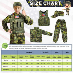 Metemot Army Costume belt adjustable fit for growing kids