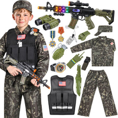 Metemot Kids Army Costume camouflage jacket for comfortable play