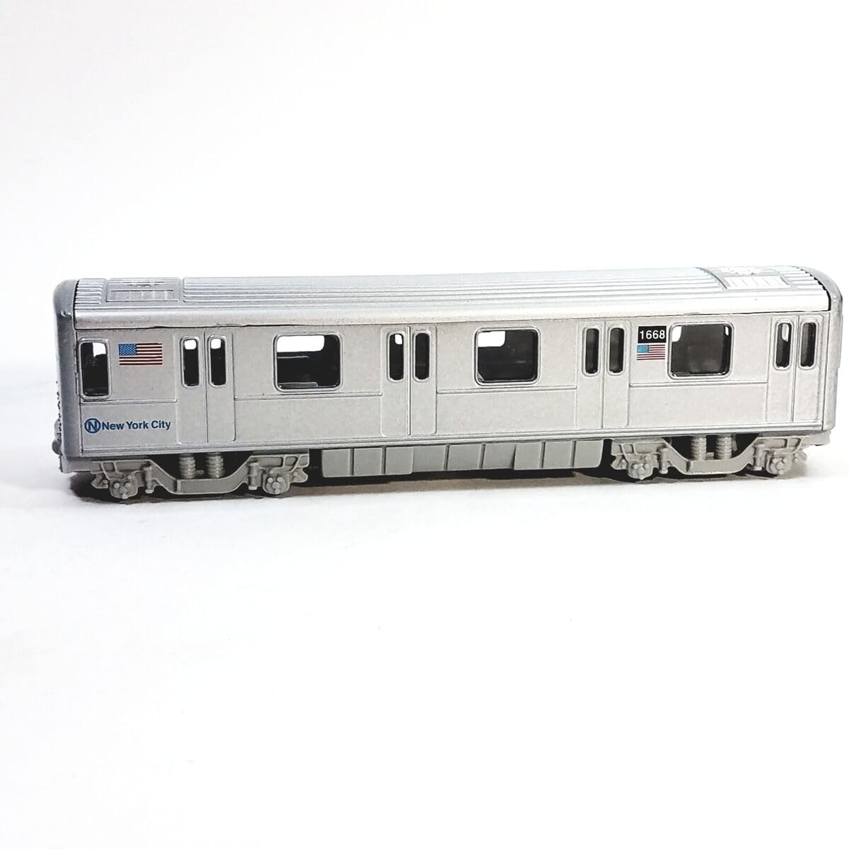 METRO diecast subway train pull-back action delivers interactive play.