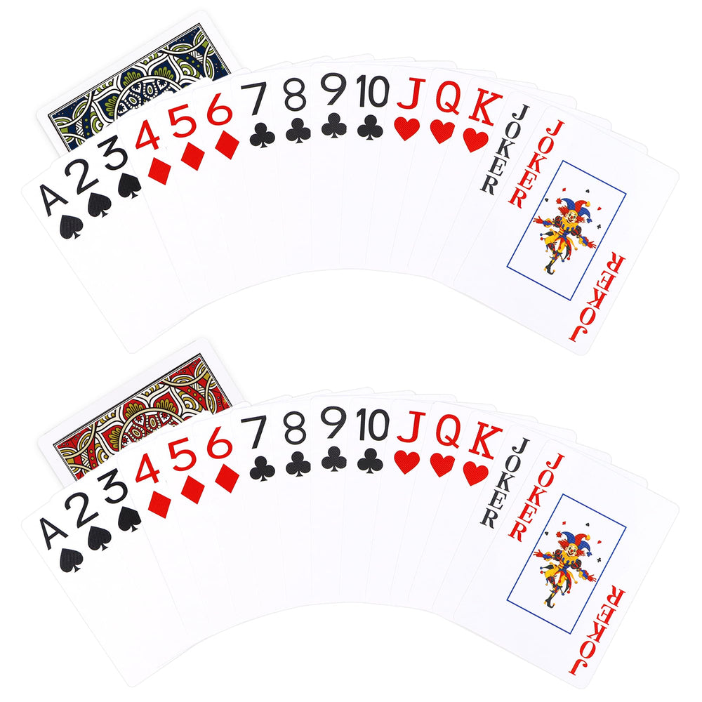 Metsyth 12-pack playing cards with red back design for easy recognition in groups.