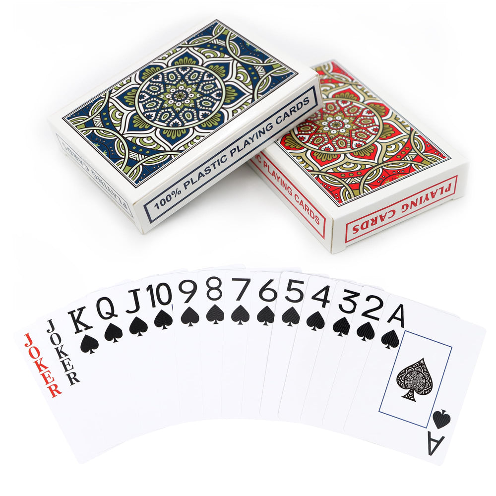 Metsyth plastic playing cards 2-pack with durable, flexible design for long game nights.