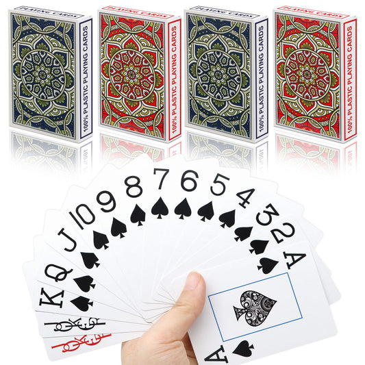Metsyth plastic waterproof playing cards blue deck for durable family games