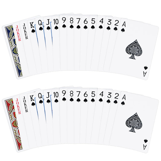 Metsyth playing cards red back design, vibrant contrast ideal for blackjack and bridge nights.