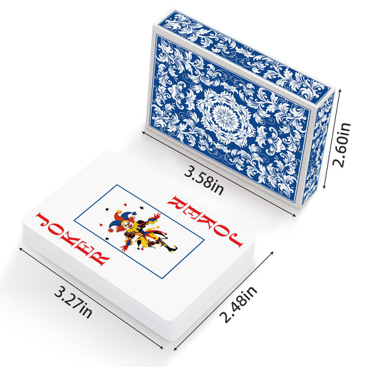 Metsyth red large-print deck front emphasizes readability for adults and seniors.