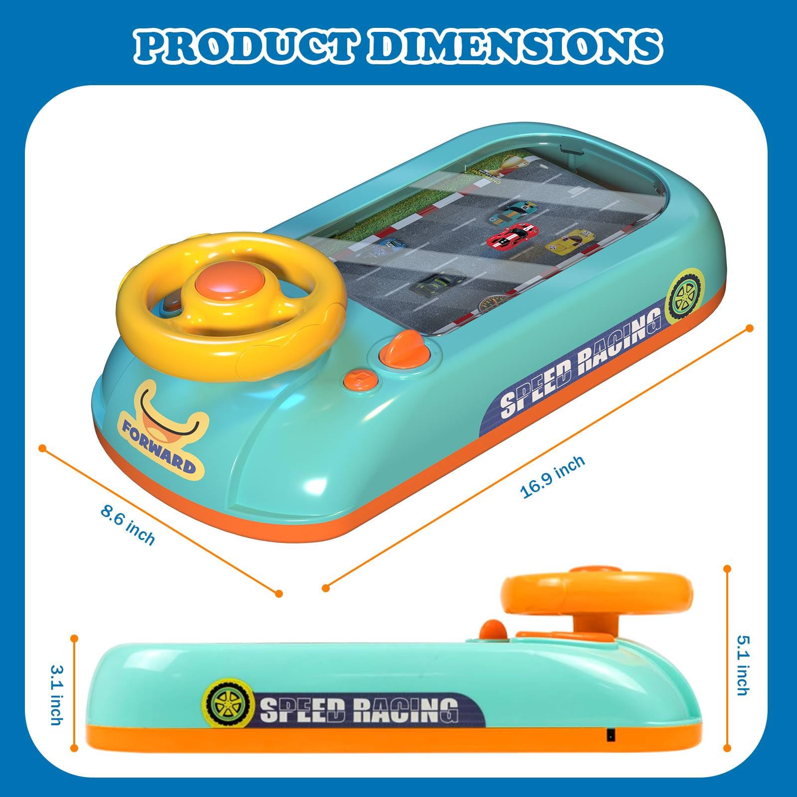 Meuytrg racing adventure toy close-up steering action for imaginative driving