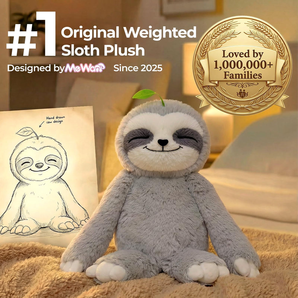 Mewaii 15-inch sloth plush designed for comforting hugs.
