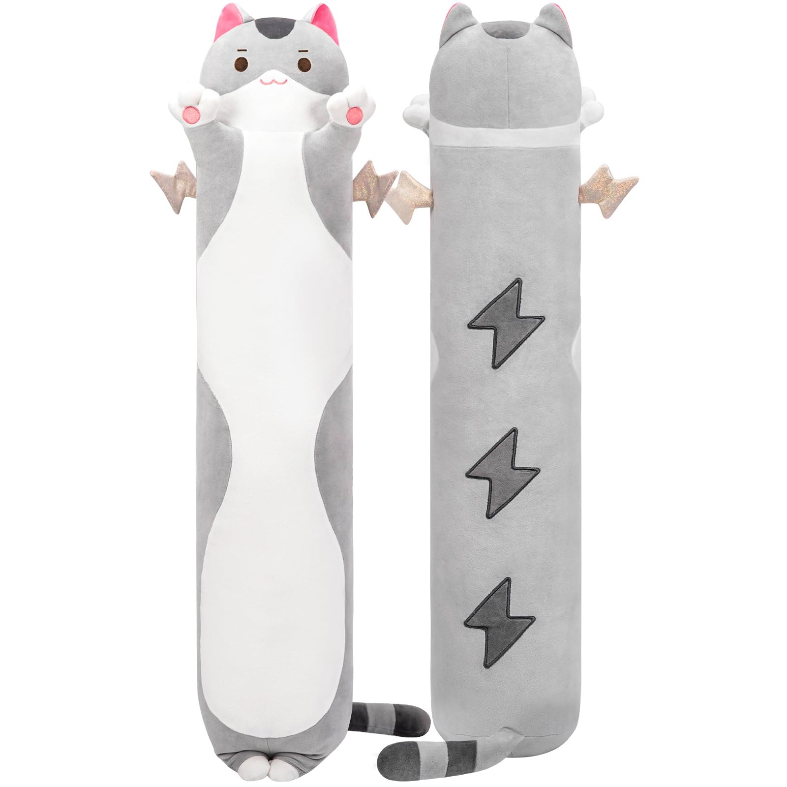 Mewaii 20-inch cat plush in grey with ultra-soft fur for hugs
