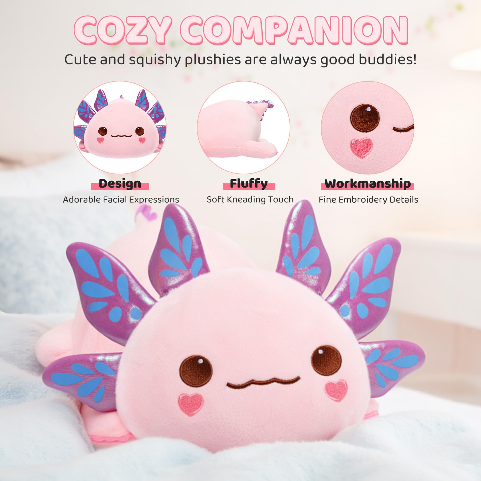 Mewaii bedtime toy axolotl plush ideal for night-time comfort