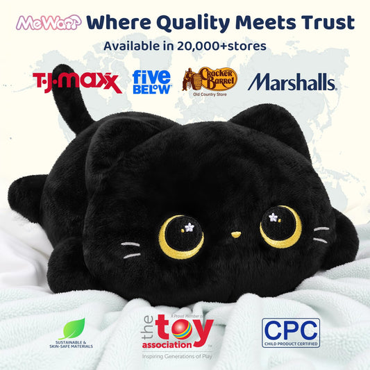 Mewaii cat plush pillow face detail inviting cuddling and imaginative play