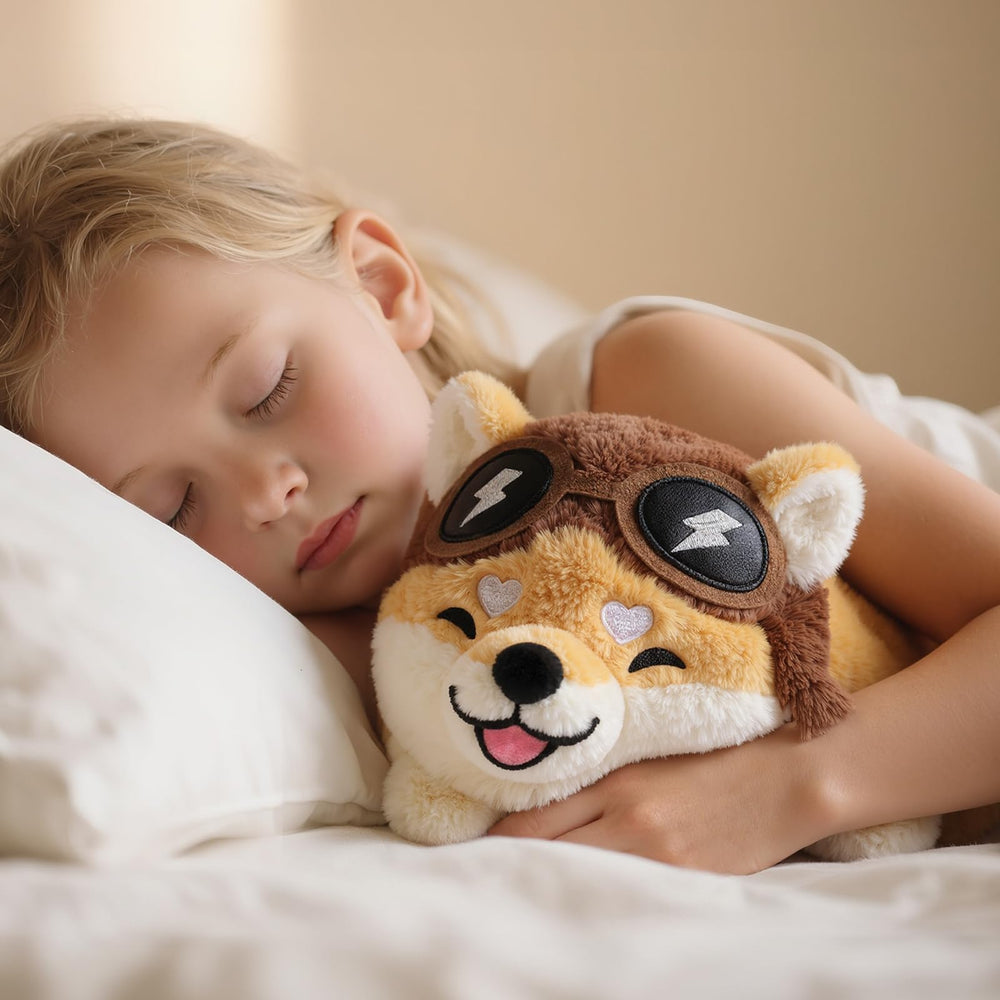 Mewaii Dog Plush Soft fabric, gentle touch for bedtime comfort.