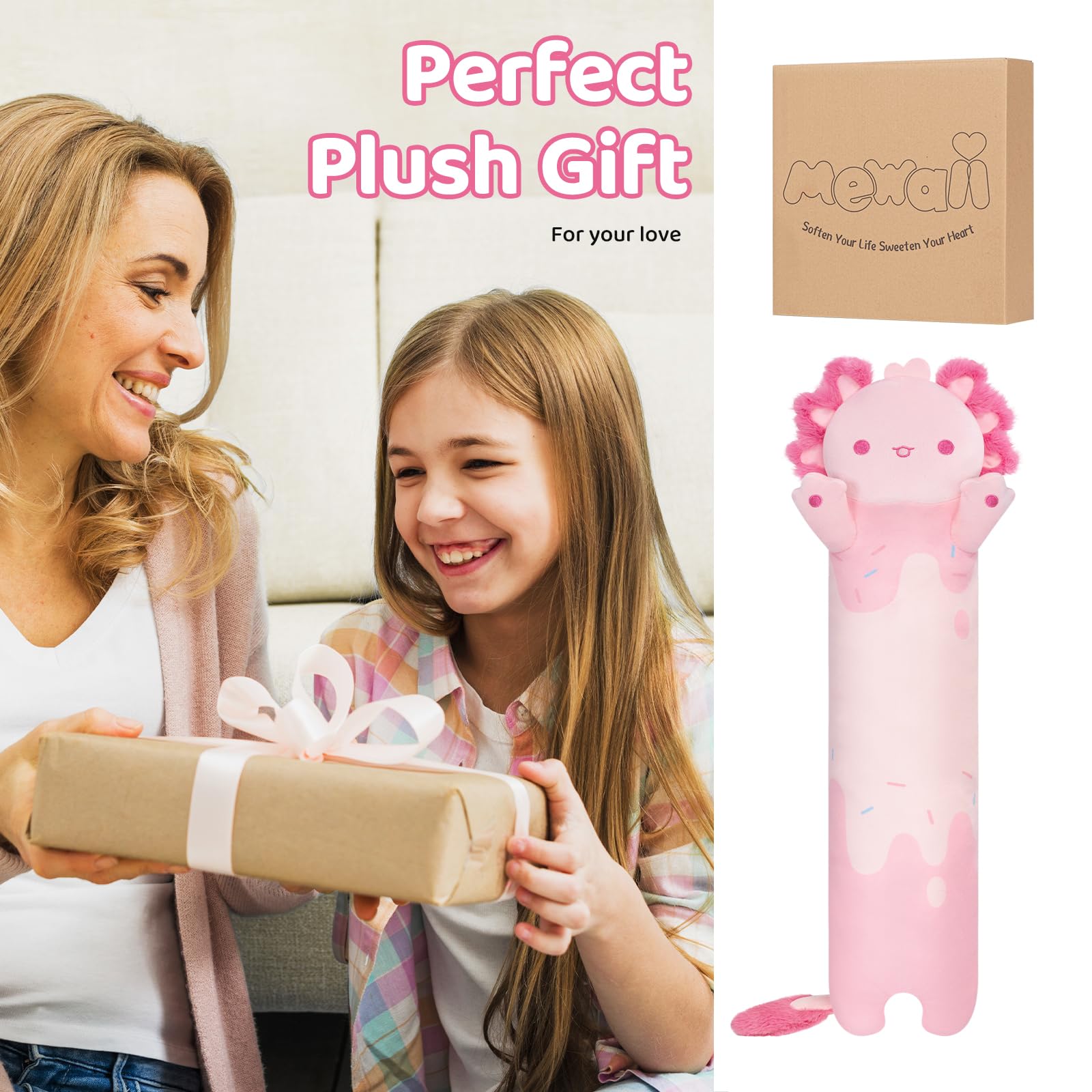 Mewaii Kawaii Axolotl stuffed animal adds room charm.