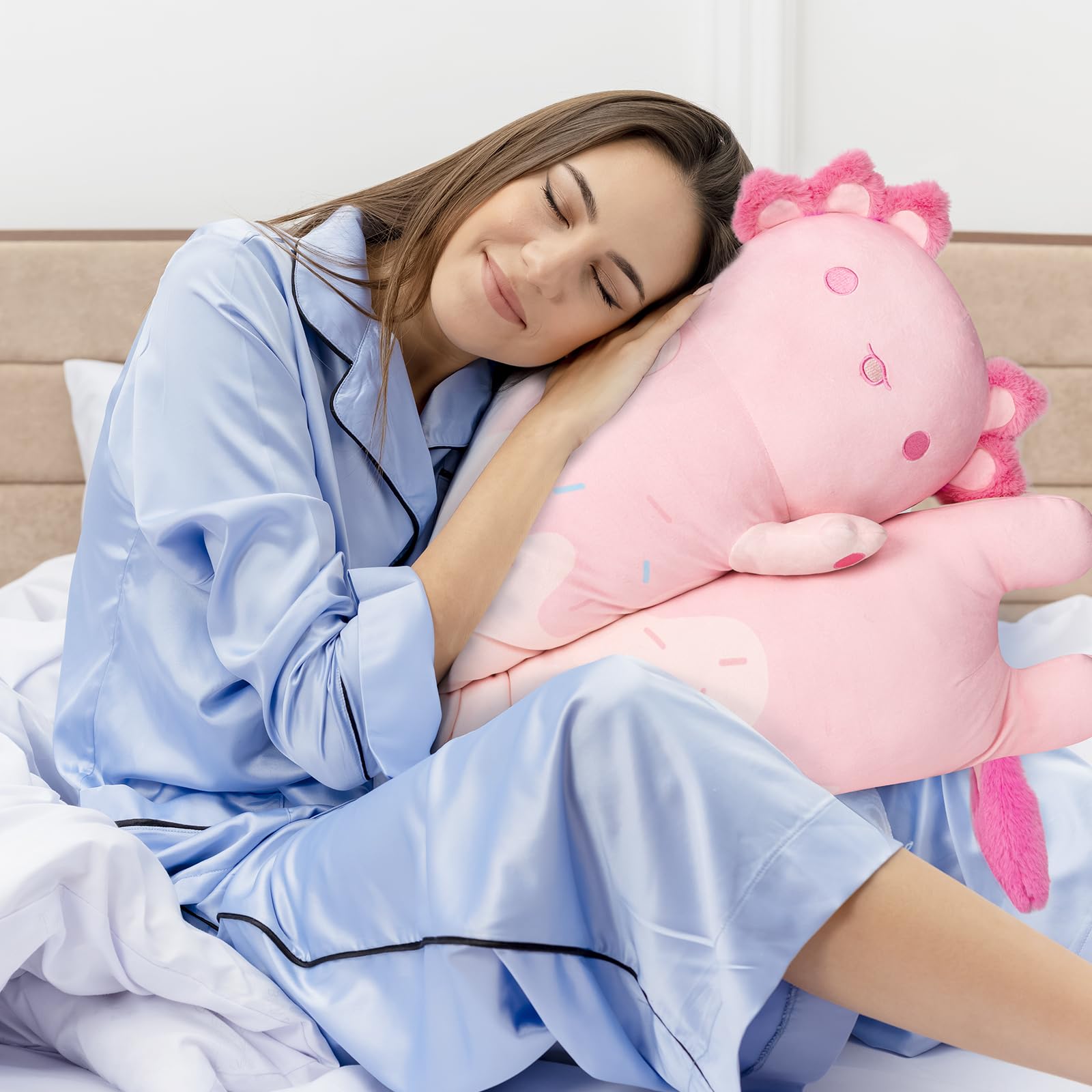 Mewaii Long Axolotl Plush 70cm for extra lounging comfort.