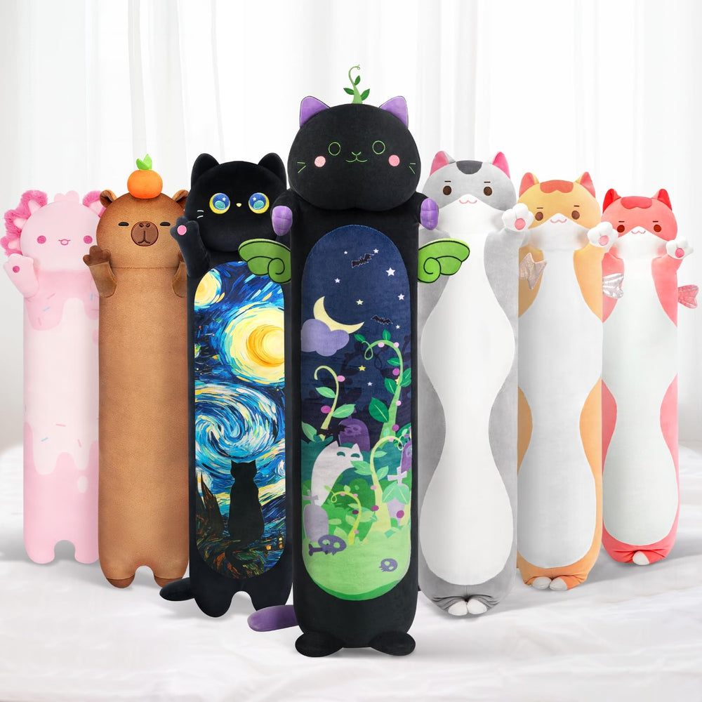 Mewaii long cat plush 50cm for cozy hugs and compact space saving comfort